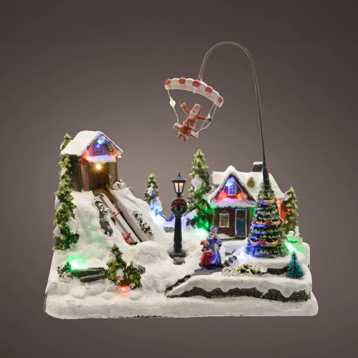 Village de Noël lumineux et animé (H31 cm) Aventures d'hiver