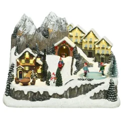 Village de Noël lumineux et musical Chalets en montagne