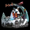 Village de Noël lumineux et musical Père Noël et fontaine