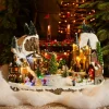 Village de Noël lumineux et musical Ville festive et Chemin de fer