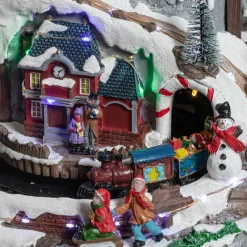 Village de Noël lumineux et musical à piles Glaçons colorés et illuminés