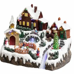 Village de Noël lumineux Lac gelé
