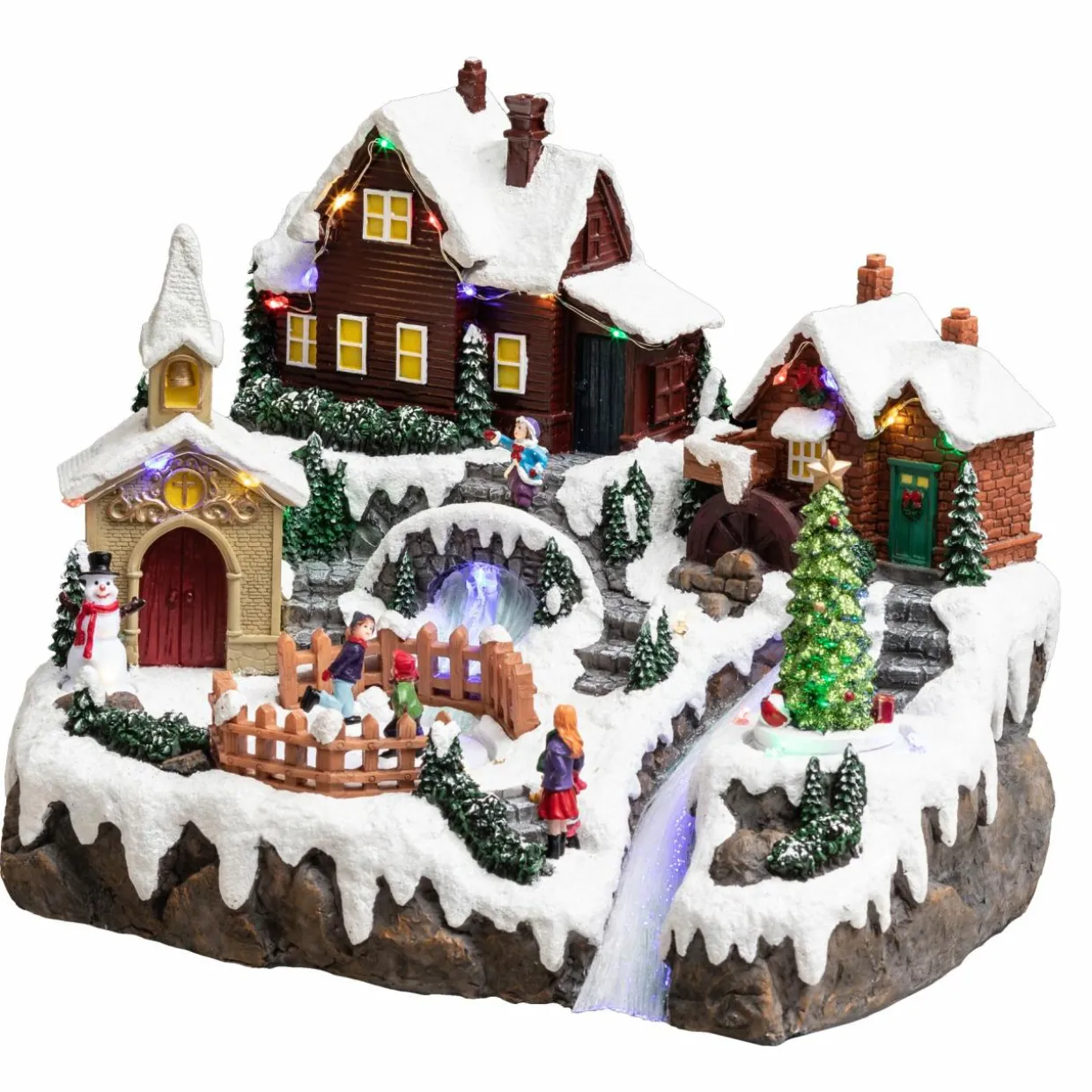 Village de Noël lumineux Lac gelé