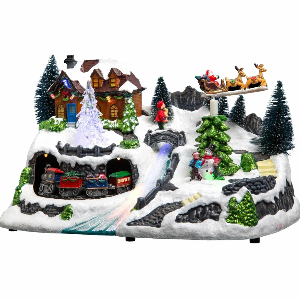 Village de Noël lumineux Train des neiges