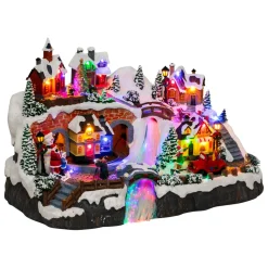 Village de Noël musical et animé (H32 cm) Village en fête