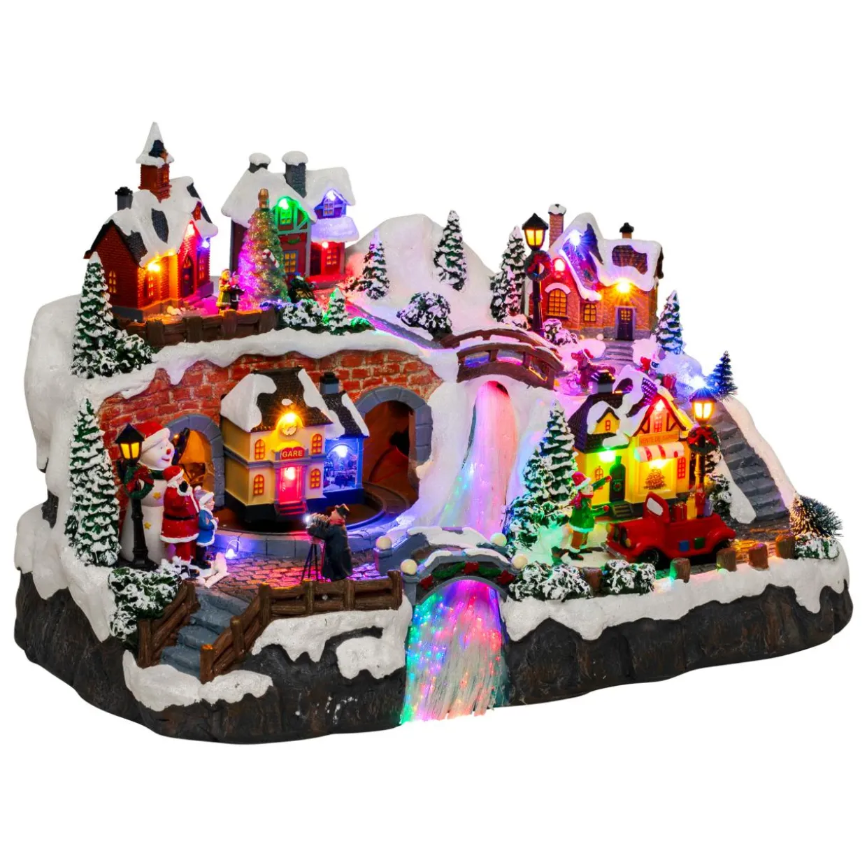 Village de Noël musical et animé (H32 cm) Village en fête