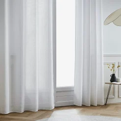 Voilage galon fronceur effet lin (140 x 240 cm) Luca Blanc