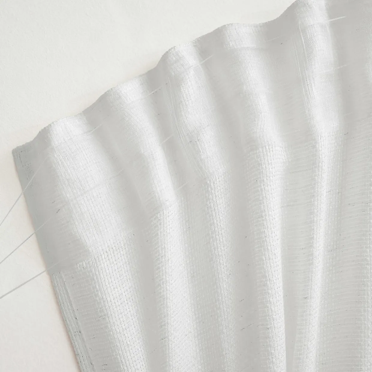 Voilage galon fronceur effet lin (140 x 240 cm) Luca Blanc
