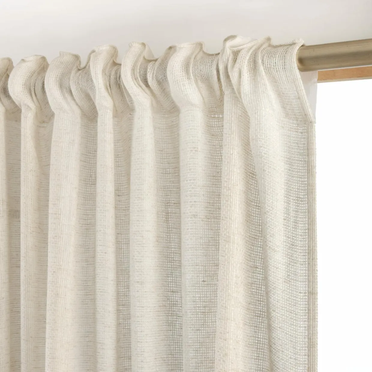 Voilage galon fronceur effet lin (140 x 240 cm) Luca Beige