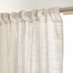 Voilage galon fronceur effet lin (280 x 240 cm) Robin Beige