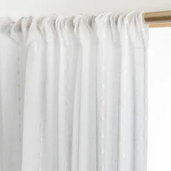 Voilage galon fronceur pompons (140 x 240 cm) Axel Blanc