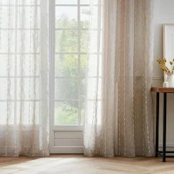 Voilage galon fronceur pompons (140 x 240 cm) Axel Beige