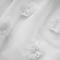 Voilage galon fronceur pompons (280 x 240 cm) Suzie Blanc
