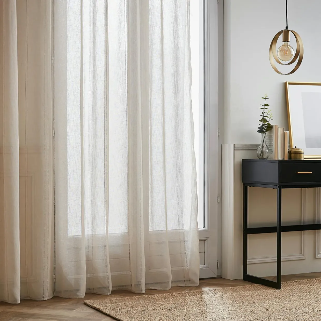Voilage galon fronceur (280 x 240 cm) Léontine Beige