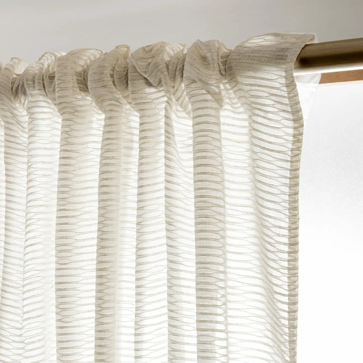 Voilage galon fronceur (280 x 240 cm) Maël Beige
