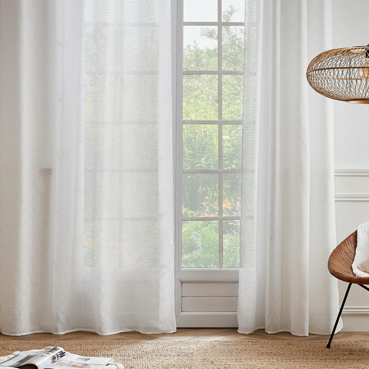 Voilage galon fronceur (140 x 240 cm) Maël Blanc