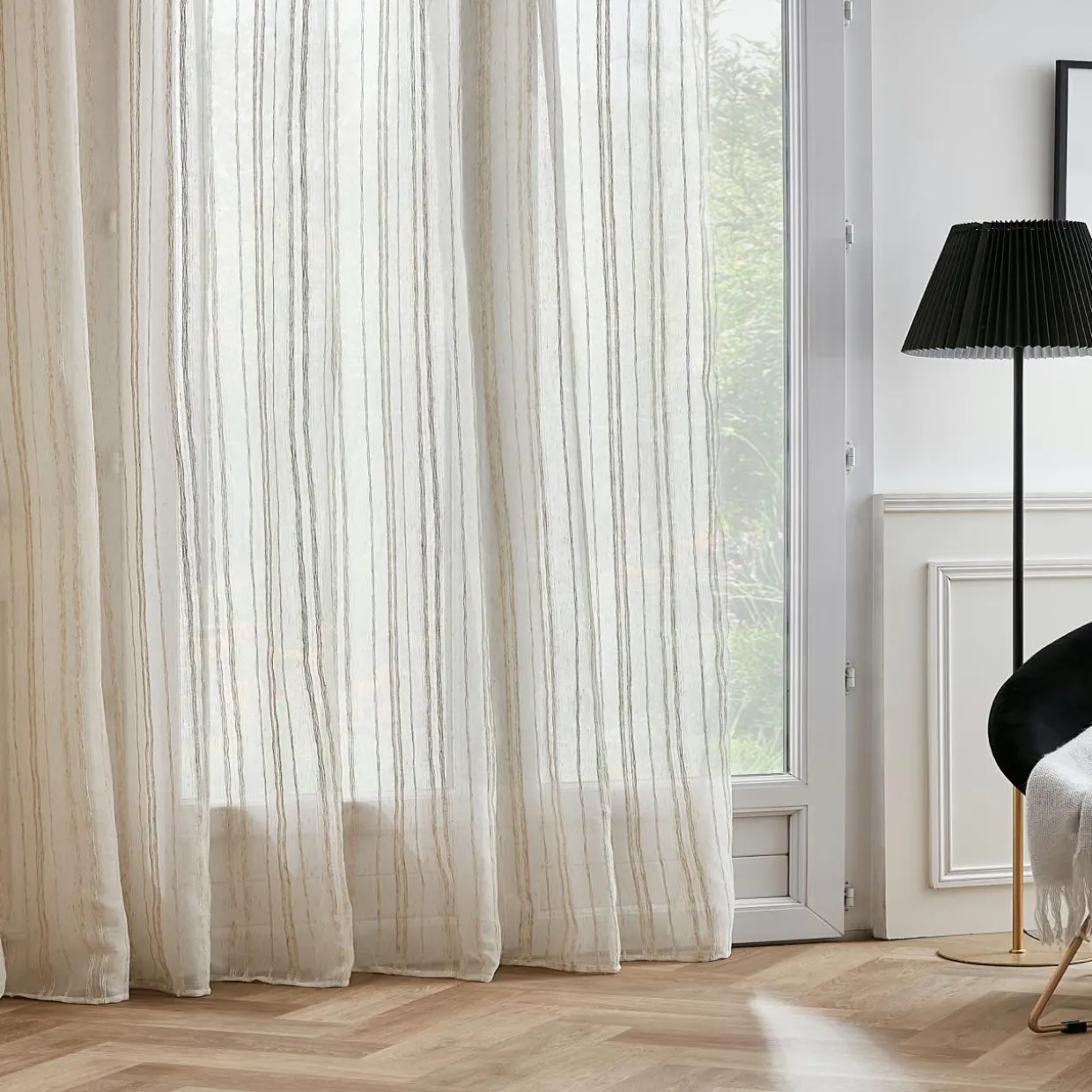 Voilage galon fronceur (280 x 240 cm) Théo Beige