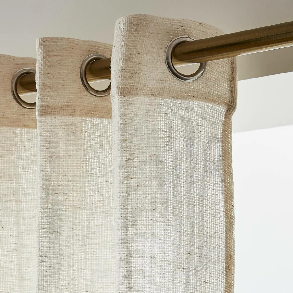 Voilage grande largeur effet lin (400 x 240 cm) Luca Beige