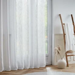 Voilage grande largeur effet lin (400 x 240 cm) Robin Blanc