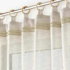 Voilage œillets bois (140 x 240 cm) Mileo Beige