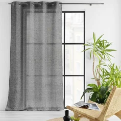 Voilage œillets effet lainage (140 x 240 cm) Loulaine Noir
