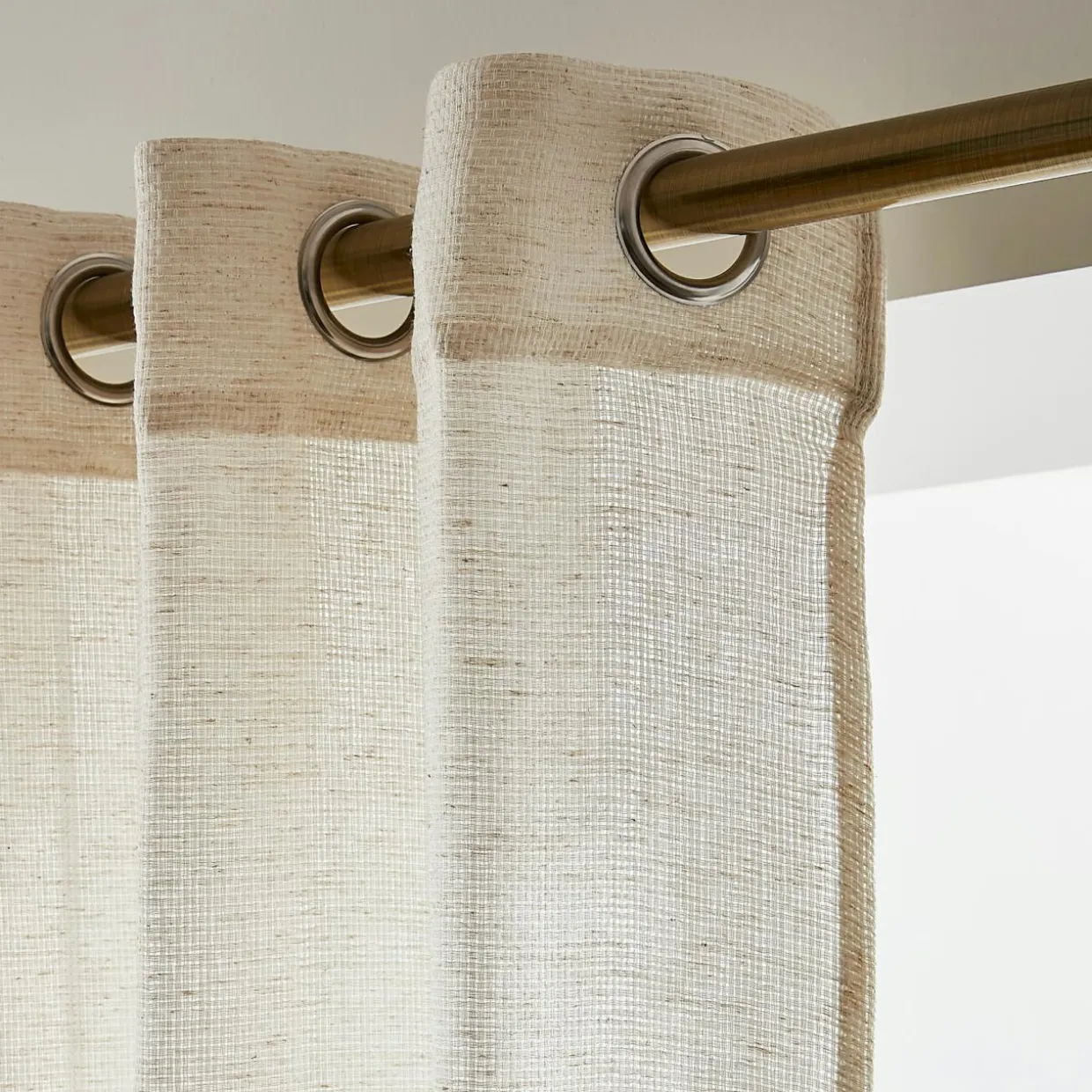 Voilage œillets effet lin (180 x 240 cm) Luca Beige