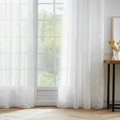 Voilage œillets pompons (140 x 240 cm) Axel Blanc