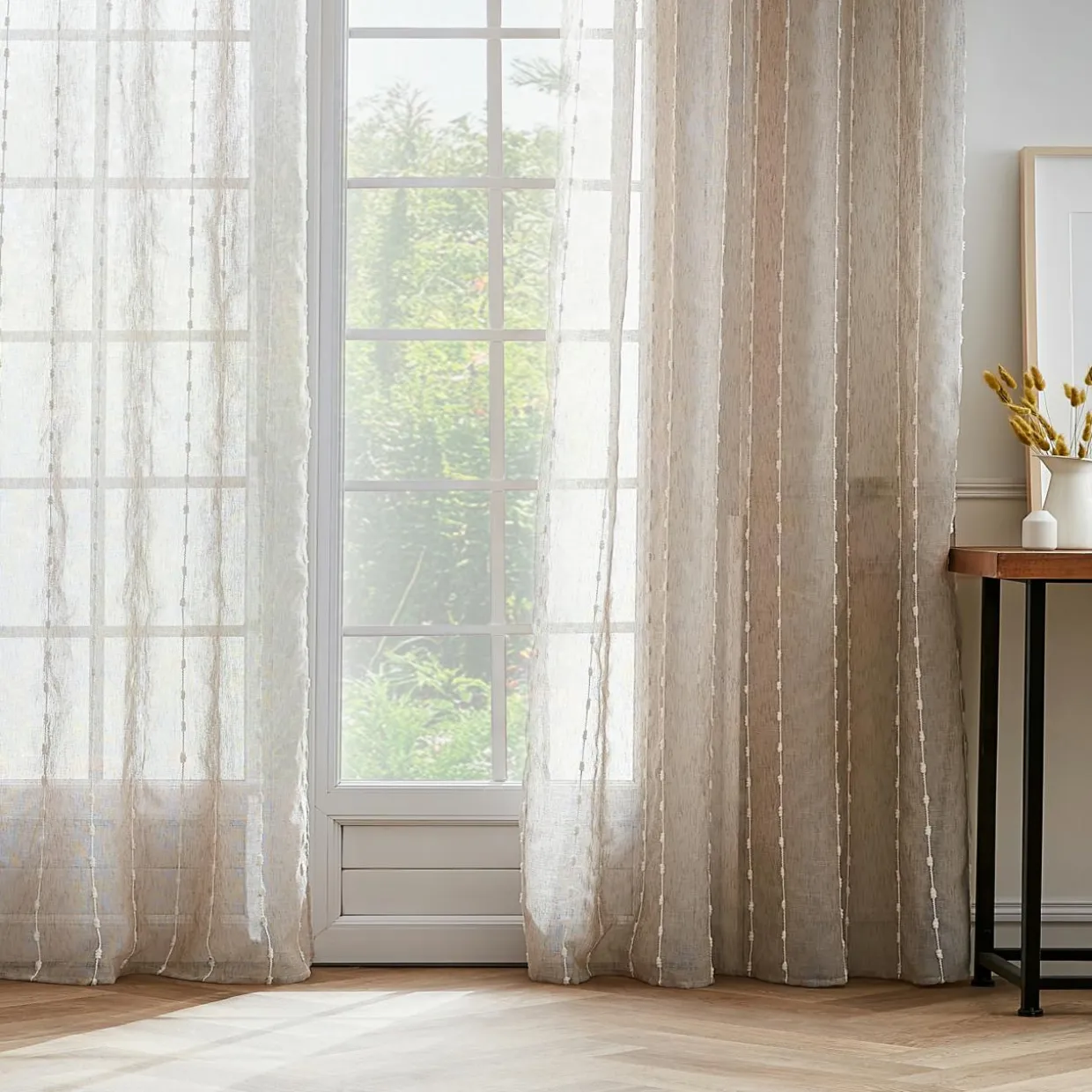 Voilage œillets pompons (140 x 240 cm) Axel Beige