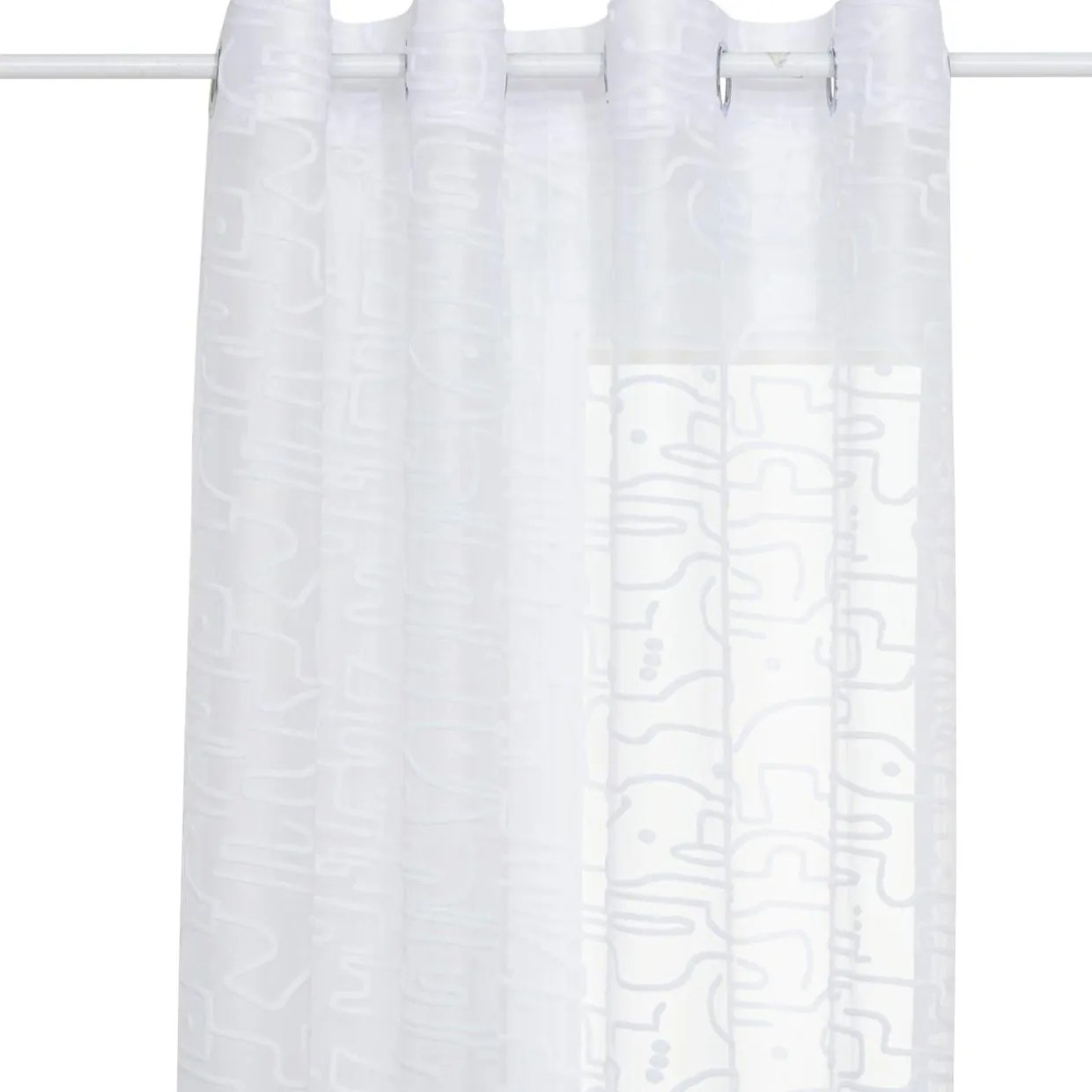 Voilage œillets (140 x 240 cm) Abstrait Blanc