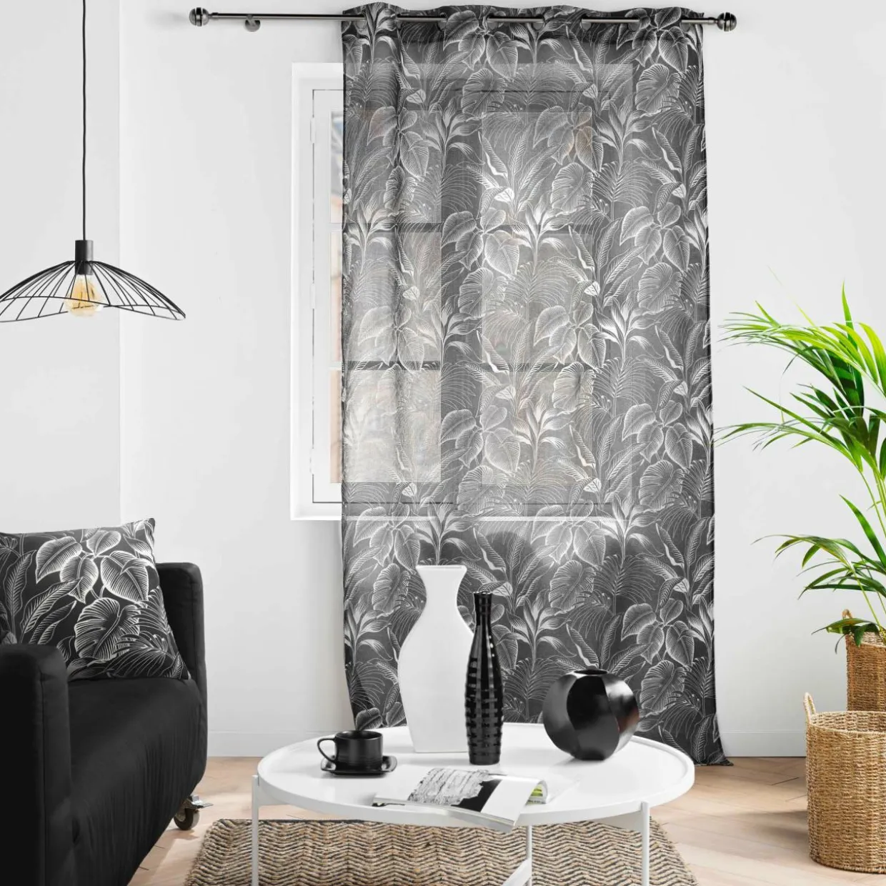Voilage œillets (140 x 240 cm) Cabana Noir