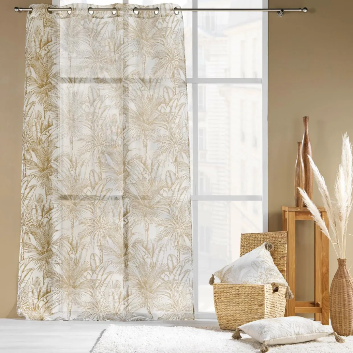Voilage œillets (140 x 240 cm) Dune Beige