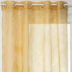 Voilage œillets (140 x 240 cm) Feuille Jaune ocre