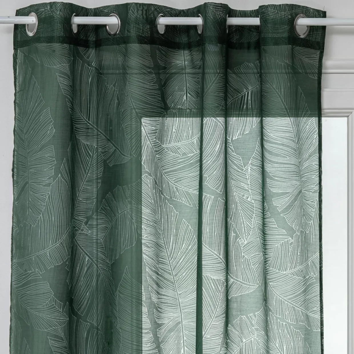 Voilage œillets (140 x 240 cm) Feuille Vert cèdre
