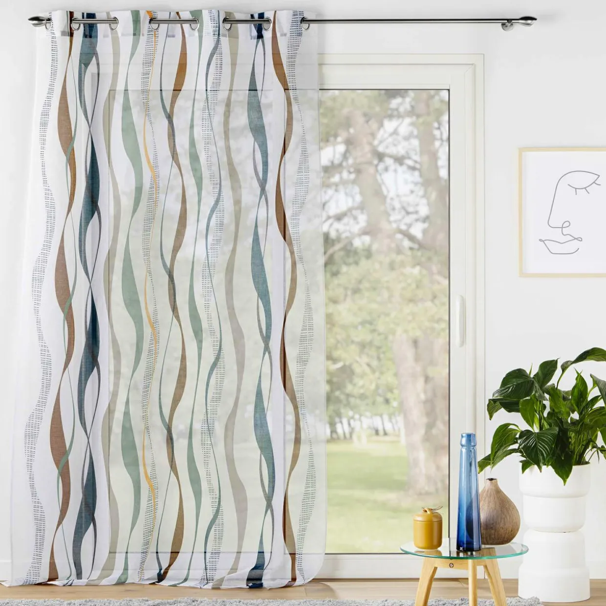 Voilage œillets (140 x 240 cm) Lisana Multicolore