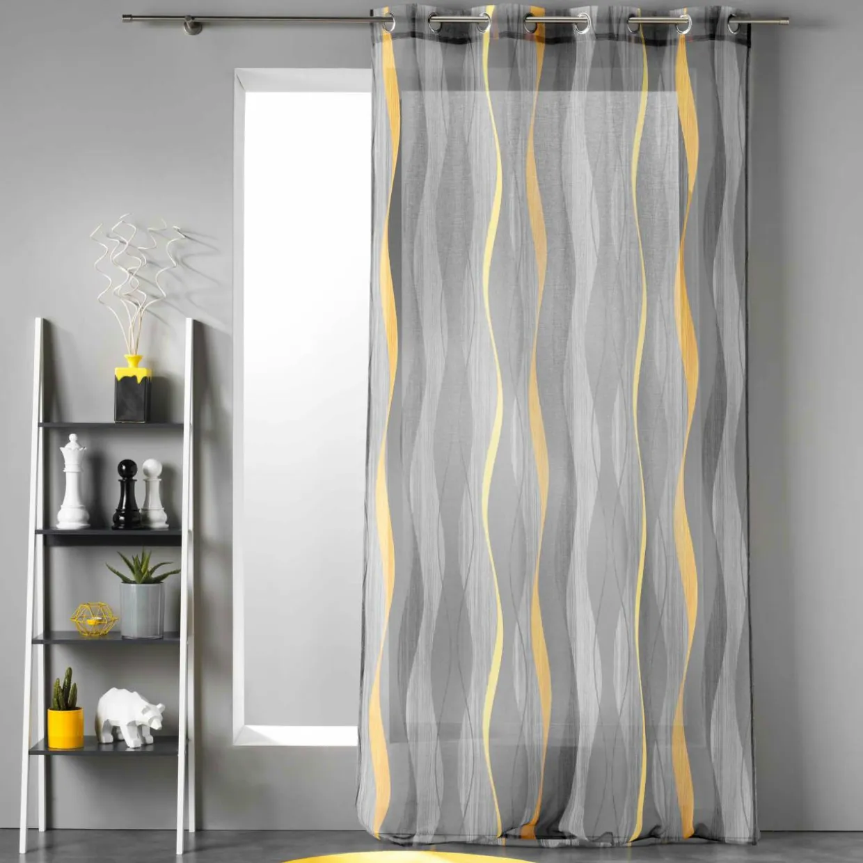 Voilage œillets (140 x 240 cm) Ondulys Gris anthracite