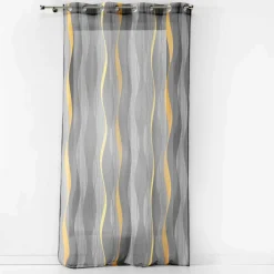 Voilage œillets (140 x 240 cm) Ondulys Gris anthracite