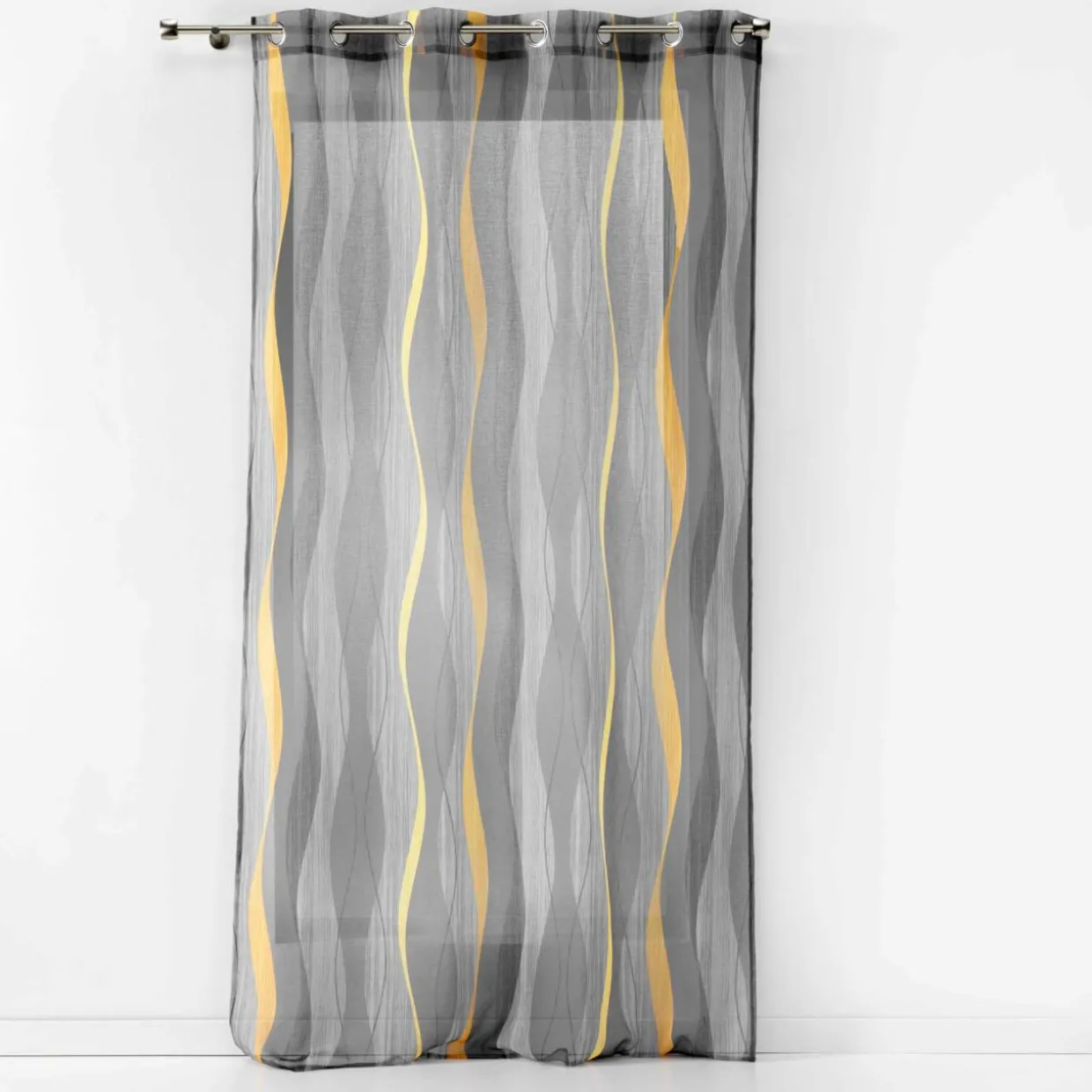 Voilage œillets (140 x 240 cm) Ondulys Gris anthracite