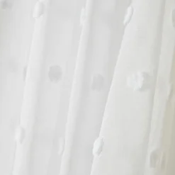 Voilage oeillets pompons (140 x 280 cm) Emie Blanc