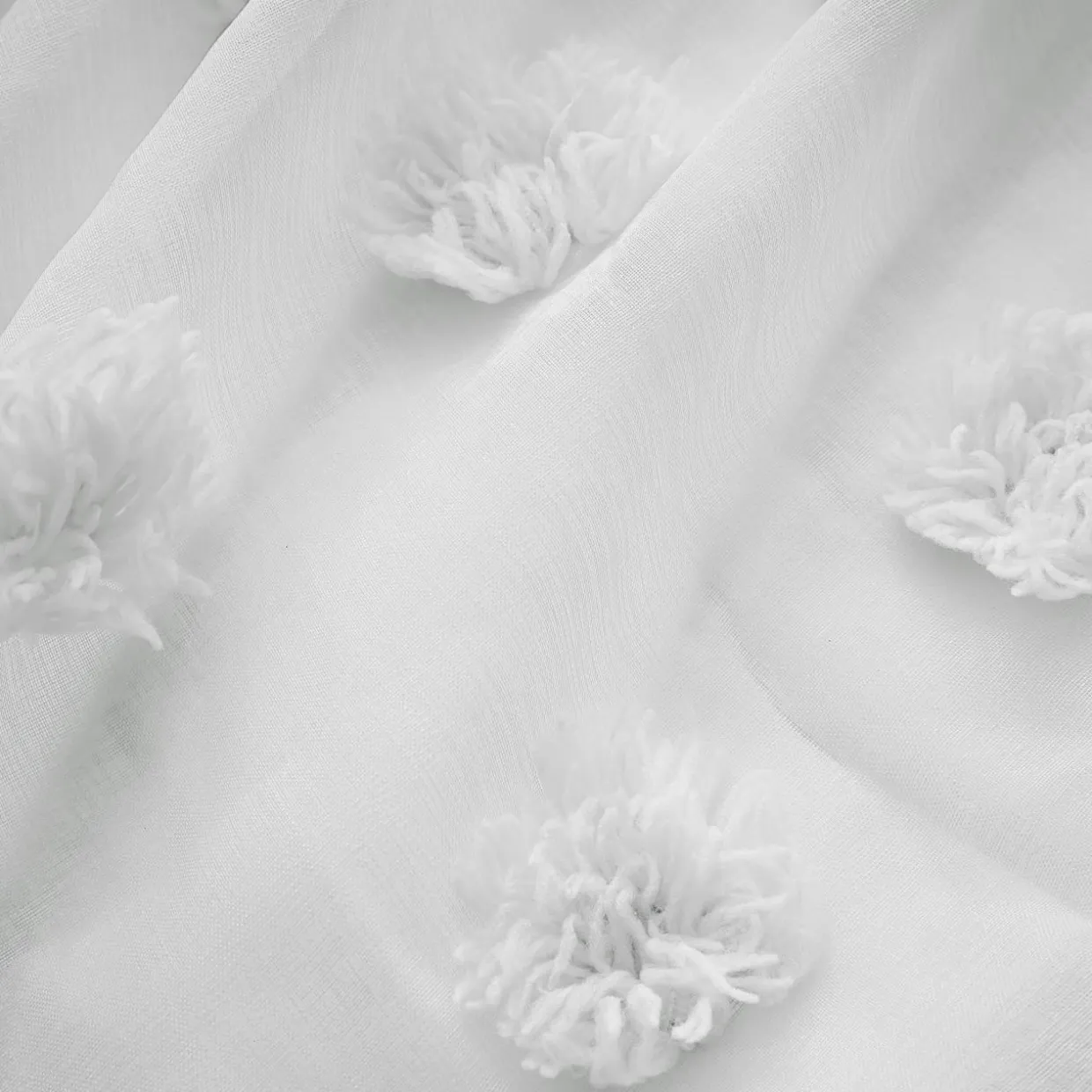 Voilage oeillets pompons (140 x 280 cm) Suzie Blanc