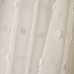 Voilage oeillets pompons (180 x 240 cm) Emie Beige