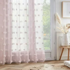 Voilage oeillets pompons (280 x 240 cm) Suzie Rose