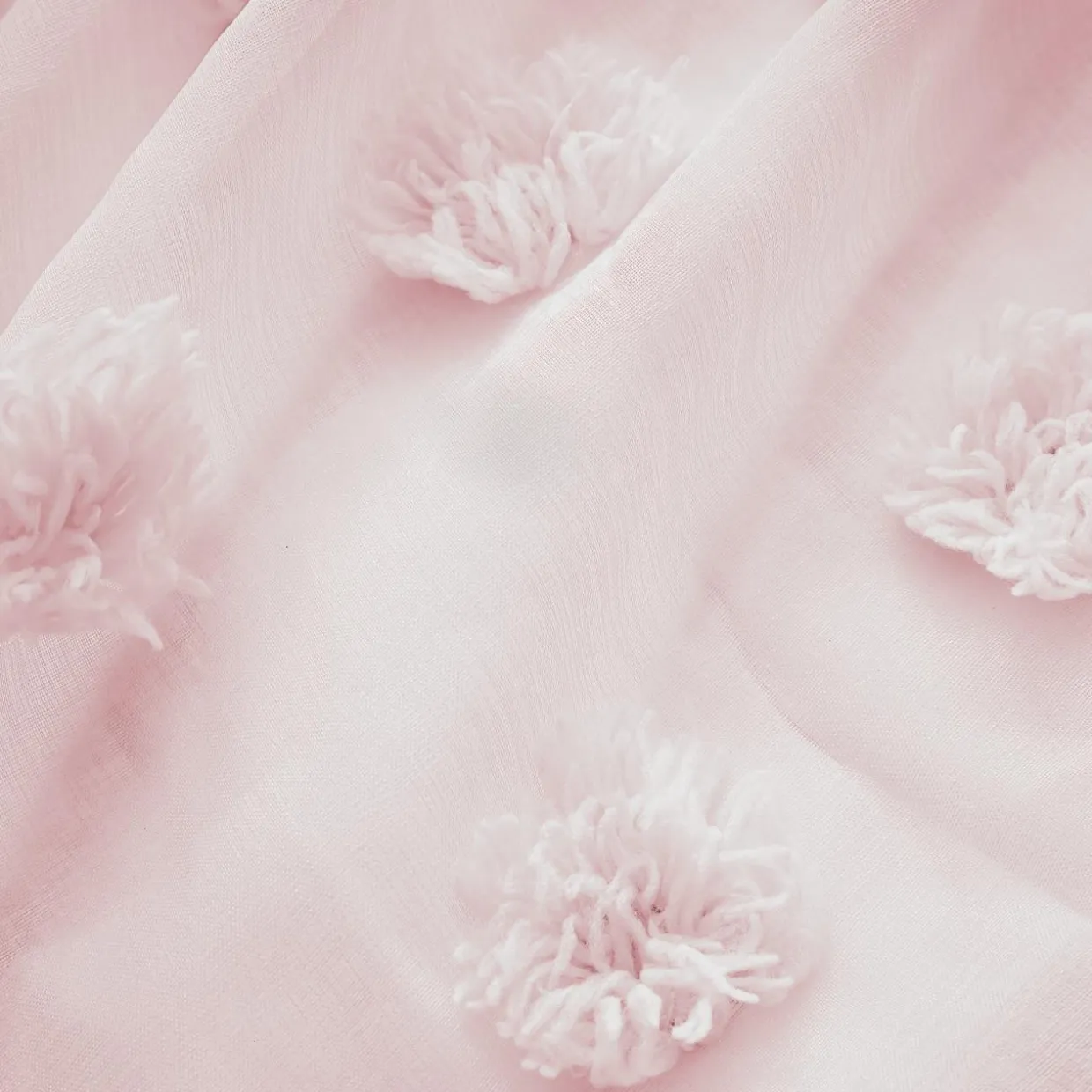 Voilage oeillets pompons (280 x 240 cm) Suzie Rose
