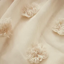 Voilage oeillets pompons (280 x 240 cm) Suzie Beige