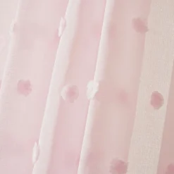 Voilage oeillets pompons (140 x 240 cm) Emie Rose