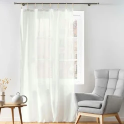 Voilage à passants coton (140 x 240 cm) Belani Blanc