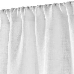 Voilage passe tringle effet lin tissé (90 x 200 cm) Haltona Blanc