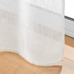 Voilage passe tringle effet lin tissé (90 x 200 cm) Haltona Blanc