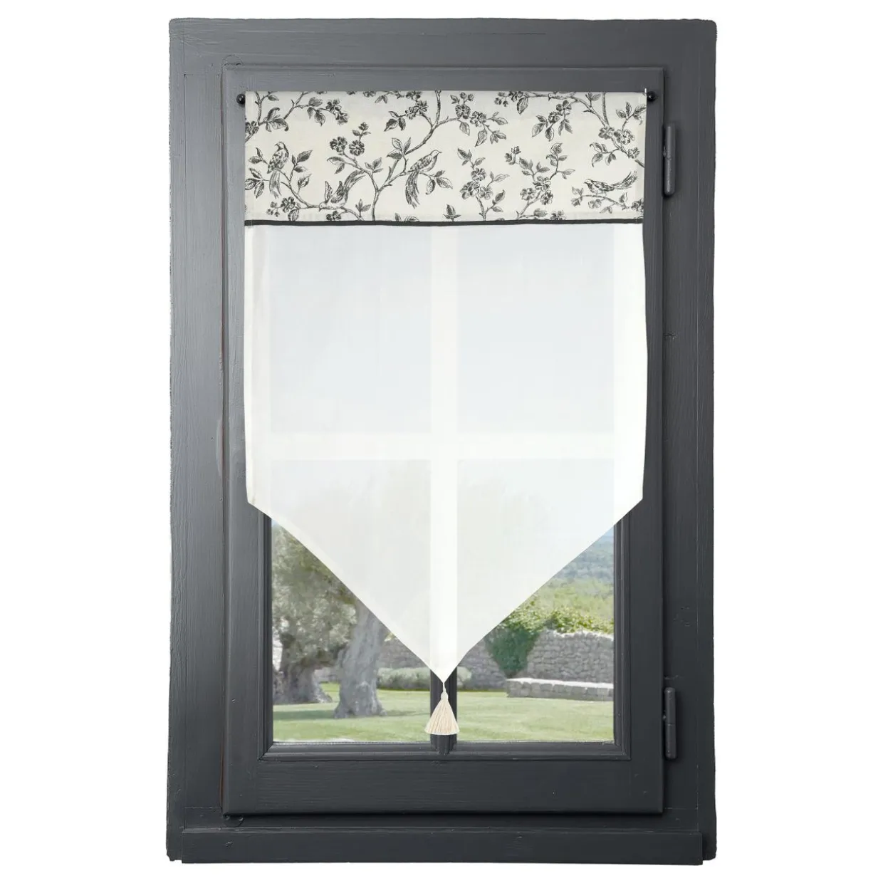 Voilage vitrage passe-tringle (60 x 90 cm) Clarine Ecru