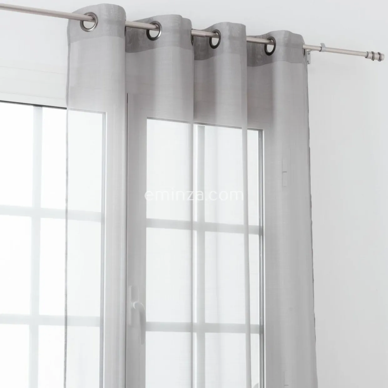 Voilage (145 x H240 cm) Givrée Gris perle
