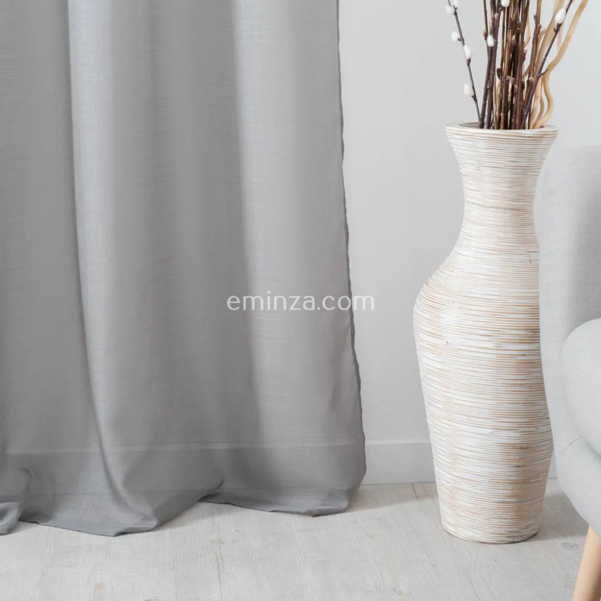 Voilage (145 x H240 cm) Givrée Gris perle